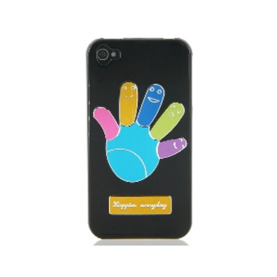 Metallic Palm Pattern Protective Case for iPhone 4/4S (Black)
