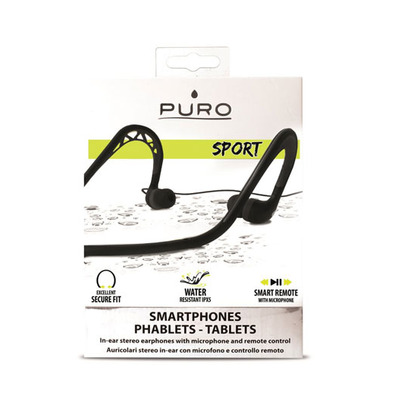 In-ear Stereo Earphones Water Resistant Puro - Black