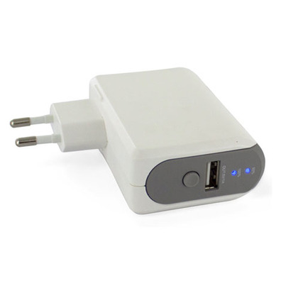 AC Adaptor USB 1A + External Battery 2000mAh Muvit White