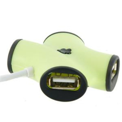 4-Port High Speed USB 2.0 Hub (Green)