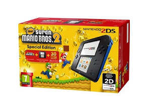 Nintendo 2DS Blau/Shwarz + New Super Mario Bros 2