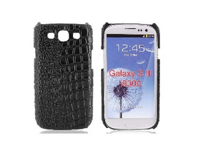 Case for Samsung S III i9300 (Crocodile Skin Black)