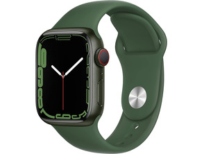 Apple Watch Series 7 GPS/Cellular 41 mm Caja de Aluminio en Verde/Correa deportiva Verde Trebol