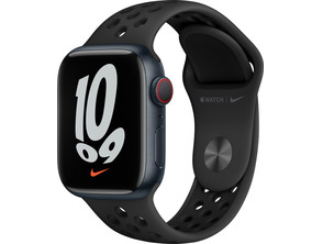 Apple Watch Series 7 Nike GPS/Cellular 41 mm Caja de Aluminio en Negro Medianoche/Correa Nike
