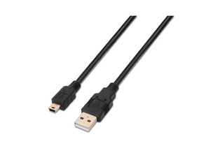 Kabel USB (A) M 2.0 a Mini USB (B) M Aisens 0.5M Negro