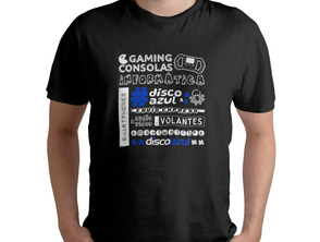Schwarzes T-Shirt DiscoAzul M