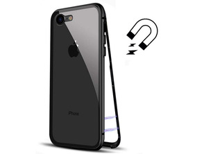 Magnetischer Kasten mit ausgeglichenem Glas iPhone 7/8 Plus Schwarz