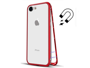 Magnetischer Kasten mit ausgeglichenem Glas iPhone 7/8 Plus Rot