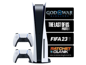 Consola Playstation 5 + 2 Mandos + 4 Juegos + Accesorios