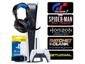 Add to cart Consola PS5 + 5 Juegos + Accesorios + 12 Meses PSN Consola PS5 + 5 Juegos + Accesorios + 12 Meses PSN