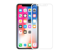 Gehärtetes Glas 3D iPhone X Weiss
