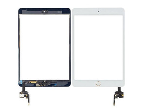 White Digitizer with Gold Button for iPad 3 Mini