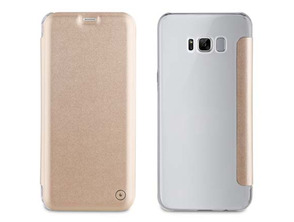 Folio Case Gold with Transparent Back Cover Samsung Galaxy S8 Muvit