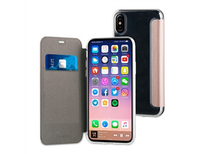 Case Folio Rose Gold TPU Transparent iPhone X Muvit