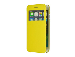 Cover for iPhone 6 with lid and window 4.7 " Gelb