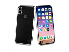 TPU Case Silber Rahmen Bling iPhone X Muvit Leben
