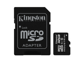 Add to cart Kingston MicroSDHC 32Gb uhs-i Class 10 + SD Adapter Kingston MicroSDHC 32Gb uhs-i Class 10 + SD Adapter