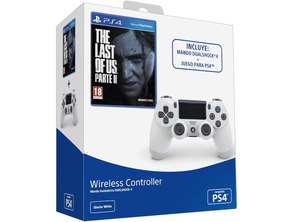 Mando Dualshock 4 Glacier White + The Last of Us Parte II