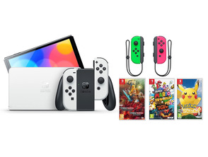Add to cart Nintendo Switch OLED (Blanca) + 3 Juegos + Joy Con Set (Verde/Rosa) Nintendo Switch OLED (Blanca) + 3 Juegos + Joy Con Set (Verde/Rosa)