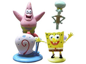 Pack 4 figures (Sponge Bob, Patrick Star, Squidward Tentacles &