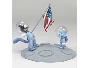 Stellen Itchy und Scratchy im Mond mit Ton dar