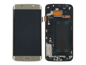 Ersatz Bildschirm   Rahmen Samsung Galaxy S6 Edge Gold