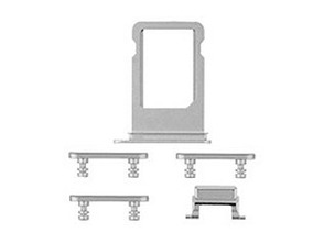 SIM-Kartenfach + seitliche Tasten - iPhone 8 Weiss