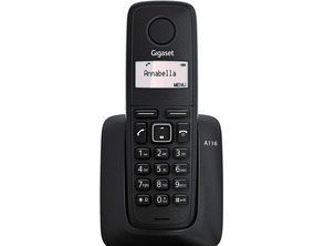 Teléfono Inalámbrico DECT Digital Gigaset A116 Negro