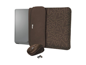 Vertrauen Yvo Corazones Funda + Ratón 15.6 '' Marrón