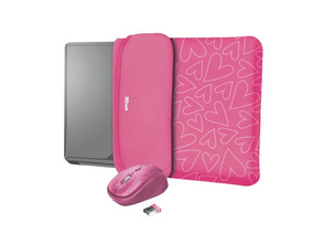 Vertrauen Yvo Corazones Funda + Ratón 15.6 '' Rosa