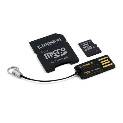 MICRO SD KINGSTON 4GB MULTIKIT mit ADAPTADOR SD + USB CLASS 4 MB