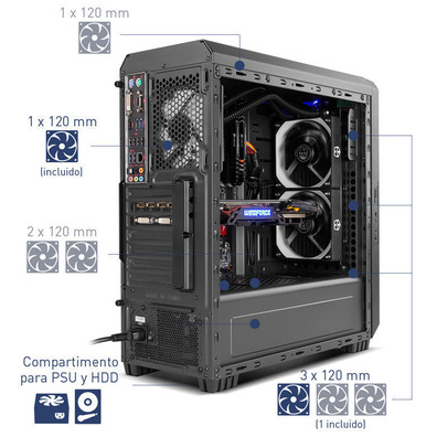 NOX Hummer ZS USB Tower 3.0 Schwarz