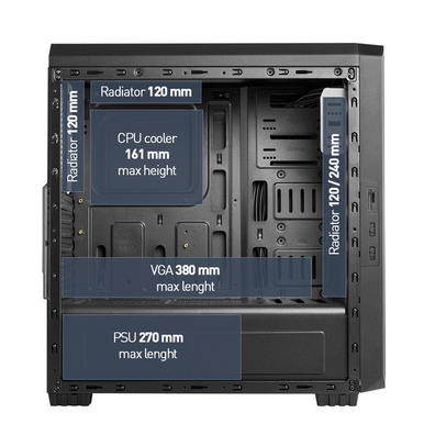 NOX Hummer ZS USB Tower 3.0 Schwarz