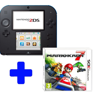 Nintendo 2DS Blau/Shwarz + Mario Kart 7