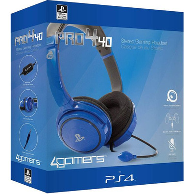 4 GAMERS STEREO GAMING HEADSET AZUL PRO4-40