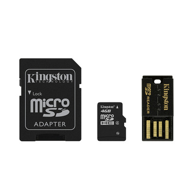 MICRO SD KINGSTON 4GB MULTIKIT mit ADAPTADOR SD + USB CLASS 4 MB