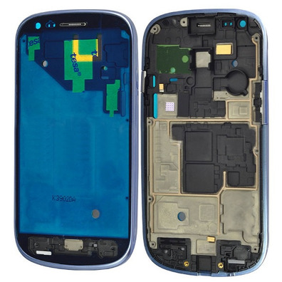 Front Frame for Samsung Galaxy S3 Mini Schwarz / Grün