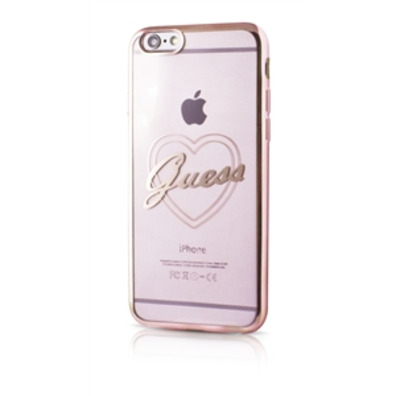 TPU Transparent Gehäuse Herz Gold Pink Apple iPhone 6 / 6S Gast