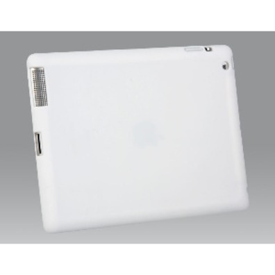 Simple Design Rubber Open-face Case - iPad 4 (White)