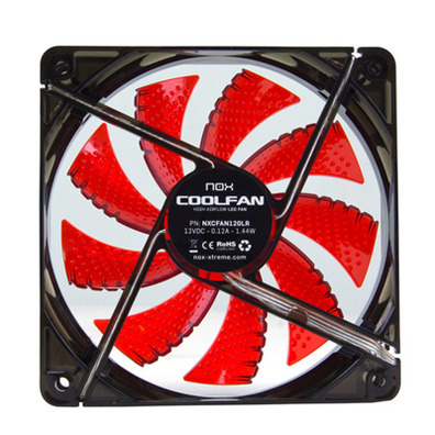 Nox Ventilator CoolFan Box 12cm Rot Led