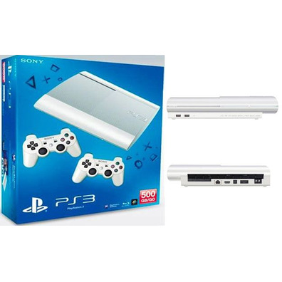 PS3 Slim 500 GB (Weiss) + 2 Dualshock 3