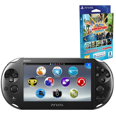 PSVita 2000 (Wifi) + Adventure Mega Pack + Speicherkarte 8Gb