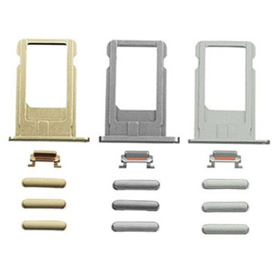 SIM Card Tray and Side Buttons Set for iPhone 6 Plus Silber