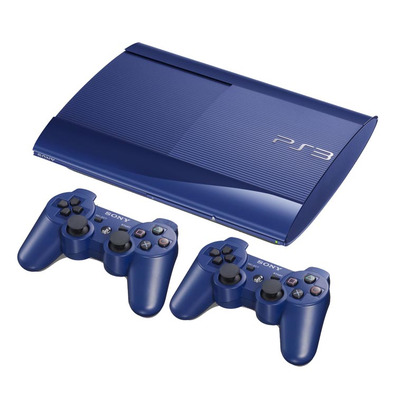 Playstation 3 Slim 500 GB (Blau) + 2 Dualshock 3