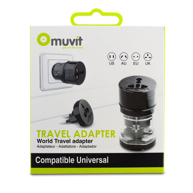 Muvit Universal Schwarz Reiseadapter
