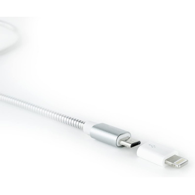 Adaptador Lightning a Micro USB Nanocable Blanco