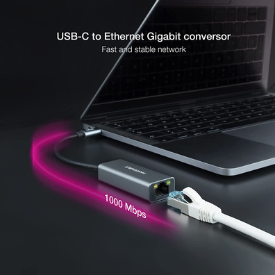 Adaptador USB-C ein RJ45 Nanokable 10.03.0406 1000 Mbps