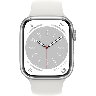 Apple Watch Series 8 GPS 45mm Plata/Correa Blanco