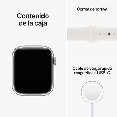 Apple Watch Series 8 GPS 45mm Plata/Correa Blanco