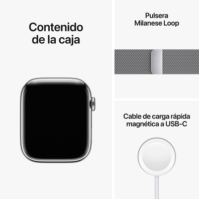 Apple Watch Series 8 GPS/Cellular 45mm Plata/Correa Milanese Loop Plata